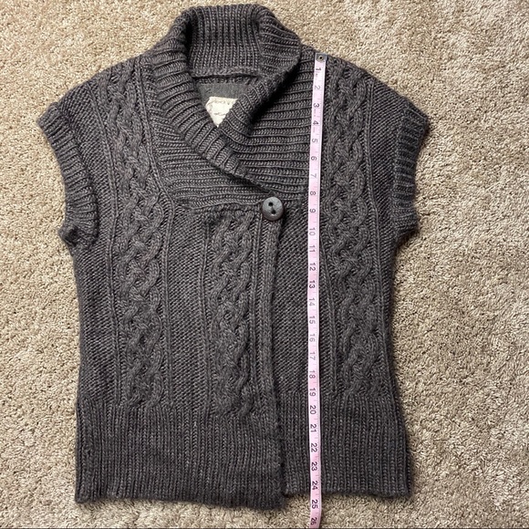 Kenzie Short Sleeve Cardigan Sweater Vest L Brown - Picture 7 of 7